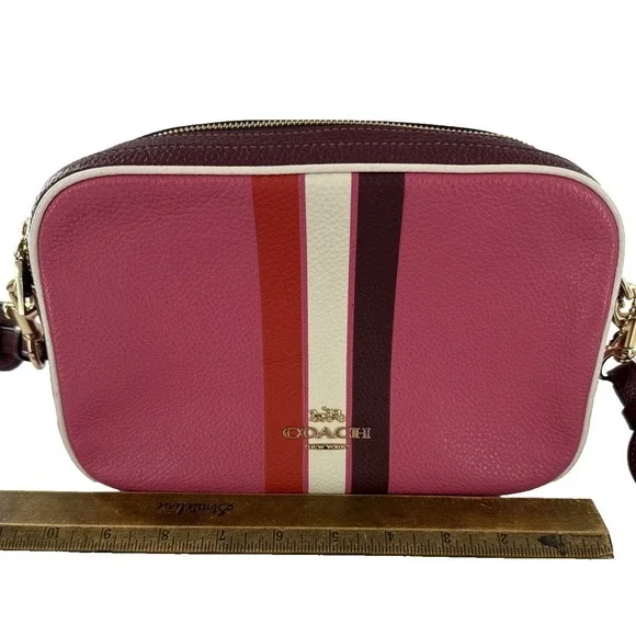 Coach Jes Colorblock Retro Stripe Crossbody Pink Stripe C4079